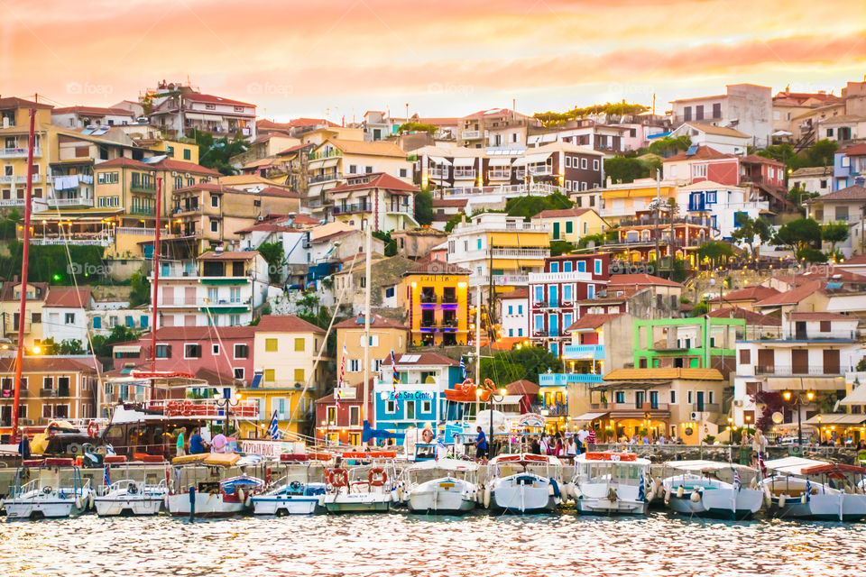 Beatiful Colorful Parga City In Greece