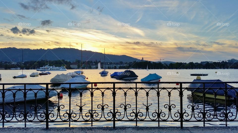 View of boat during sunset