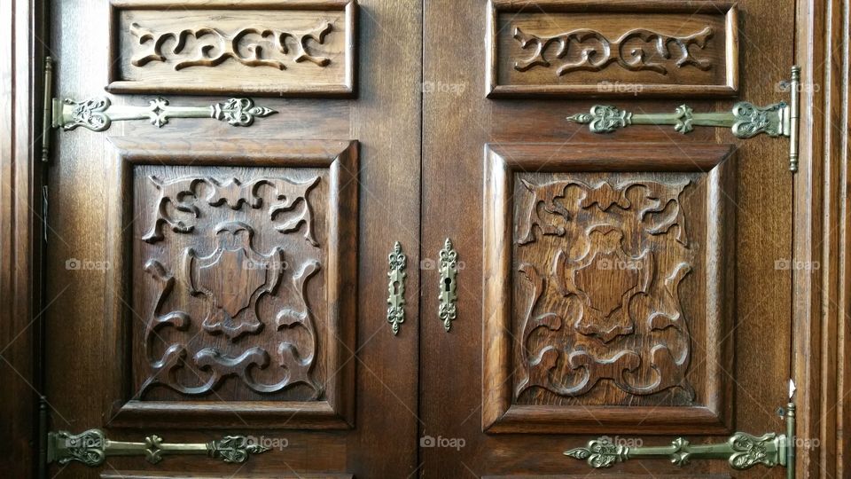Carved door