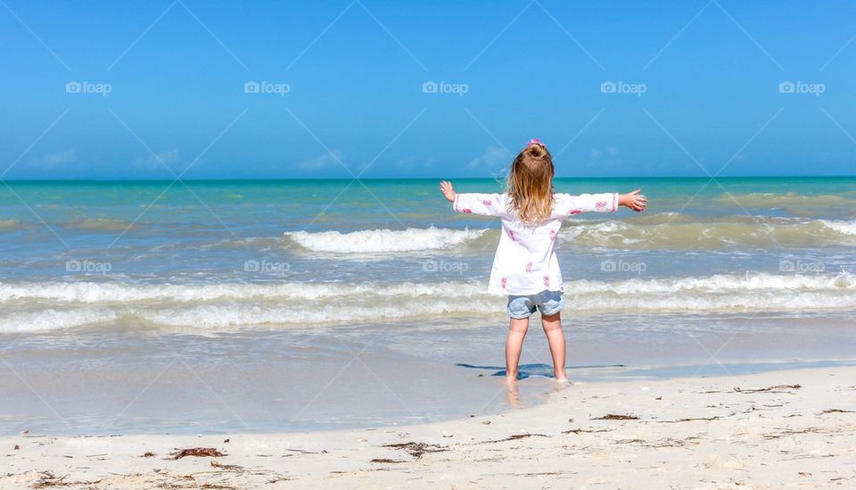 Child fun beach
