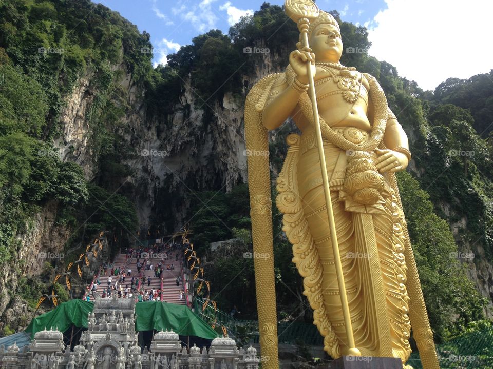 Look at all those steps! Malaysia caves 