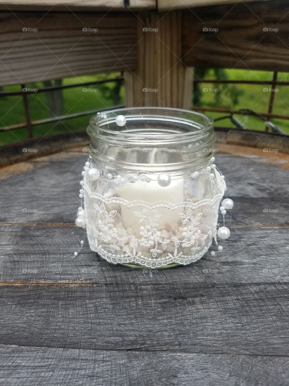 Rustic candle holder I made!