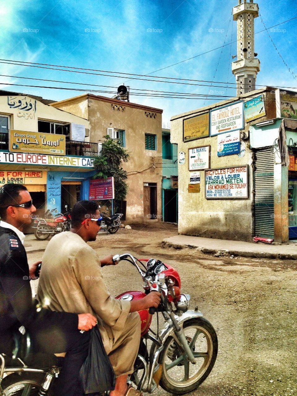 Cool dudes on bike!