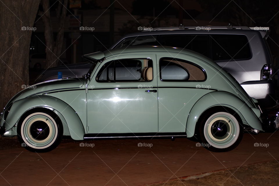 VW Beetle in lime green