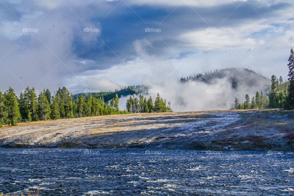 Yellowstone Hot Spring Landscape 