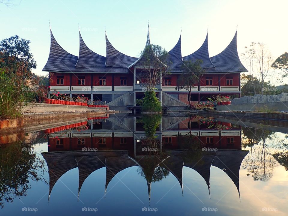 Culture and uniqueness represented in the special design of this traditional building in Sumatra, Indonesia.