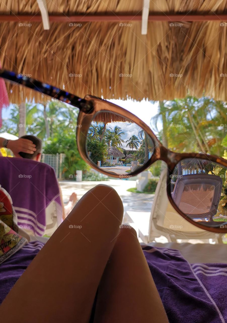 Traveling and resting in warm countries is the dream of many people. The photo shows a pleasant moment of our vacation in a paradise in the Dominican Republic. See through sunglasses 😎