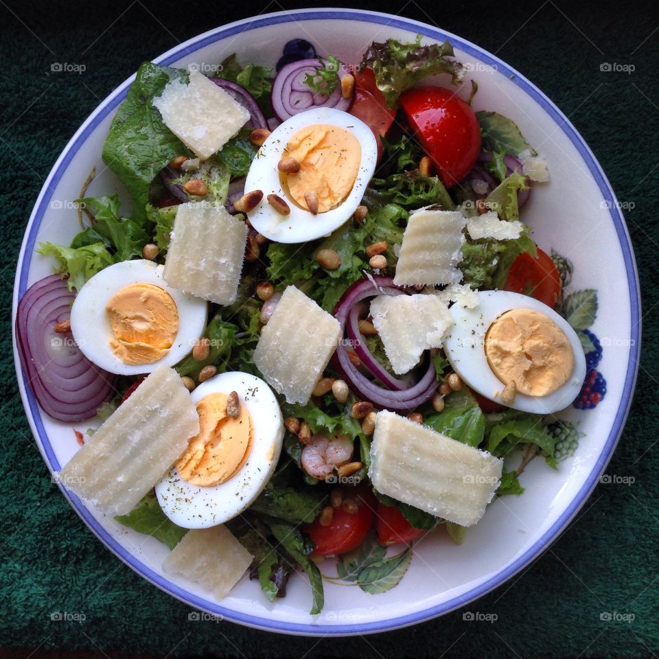 Tasty breakfast on plate