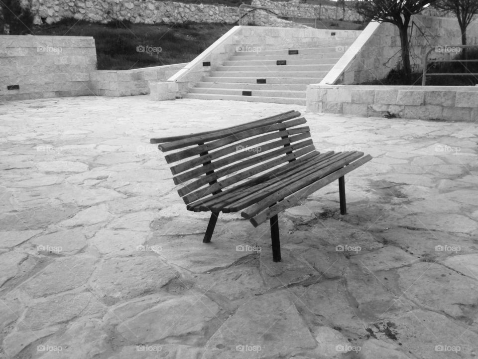 Black and white cool view seat in garden 