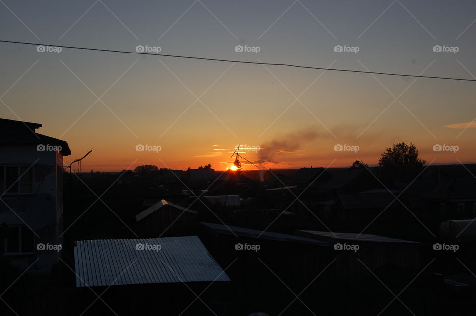 Sunset in the Omsk Region