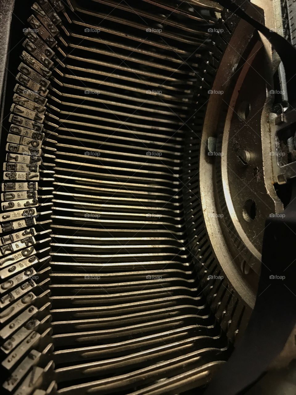 Inside a typewriter