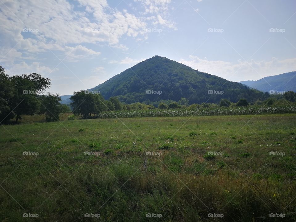 An interesting shaped kind of a hill.