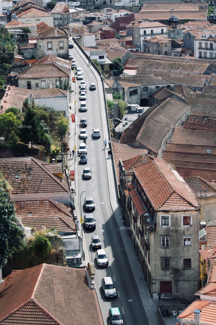 Looking down on Porto in Portugal 