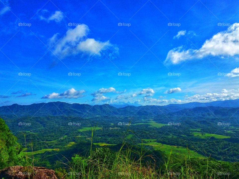 beautiful morning landscape at Mount Cakil, Donorojo, Indonesia