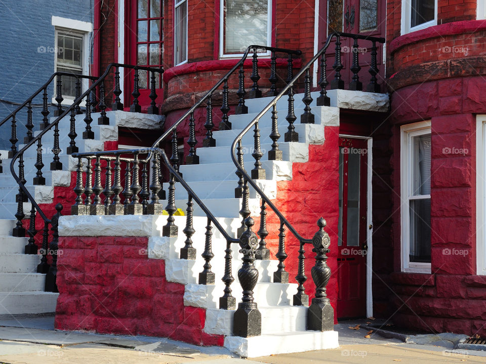 red white steps old by delvec