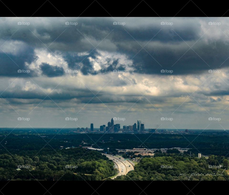 Charlotte Skyline from the Airplane