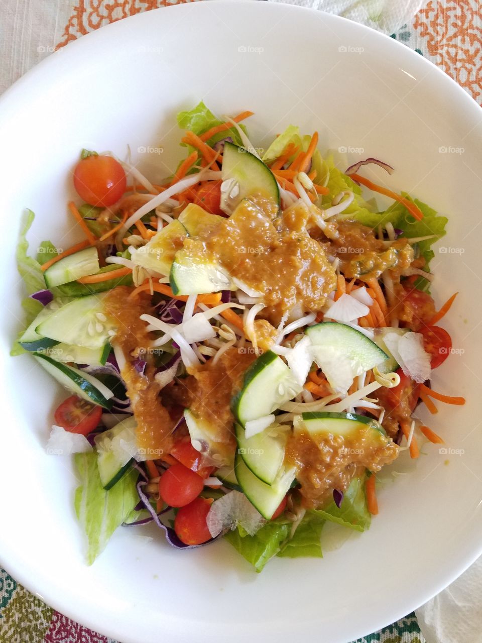 Fresh Asian Salad with Ginger Dressing