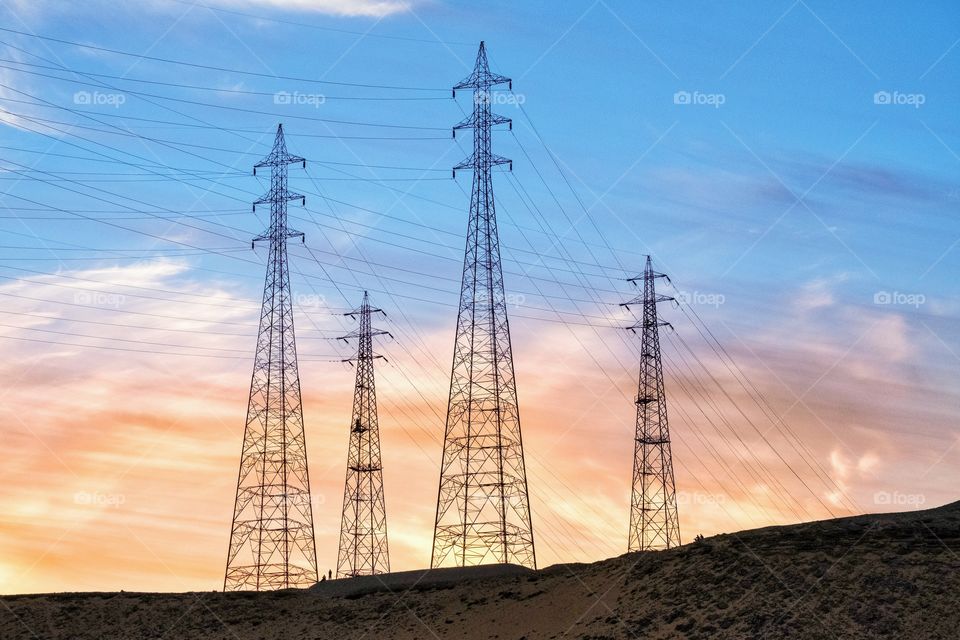 High voltage pole in Egypt