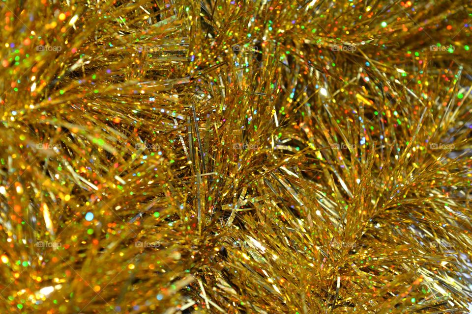 gold new year tinsel