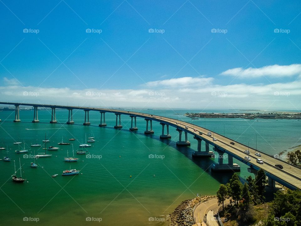 A picture on the Coronado Bridge in San Diego, CA