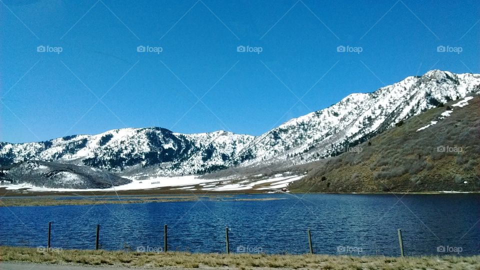 Landscape view of snow covered mountains