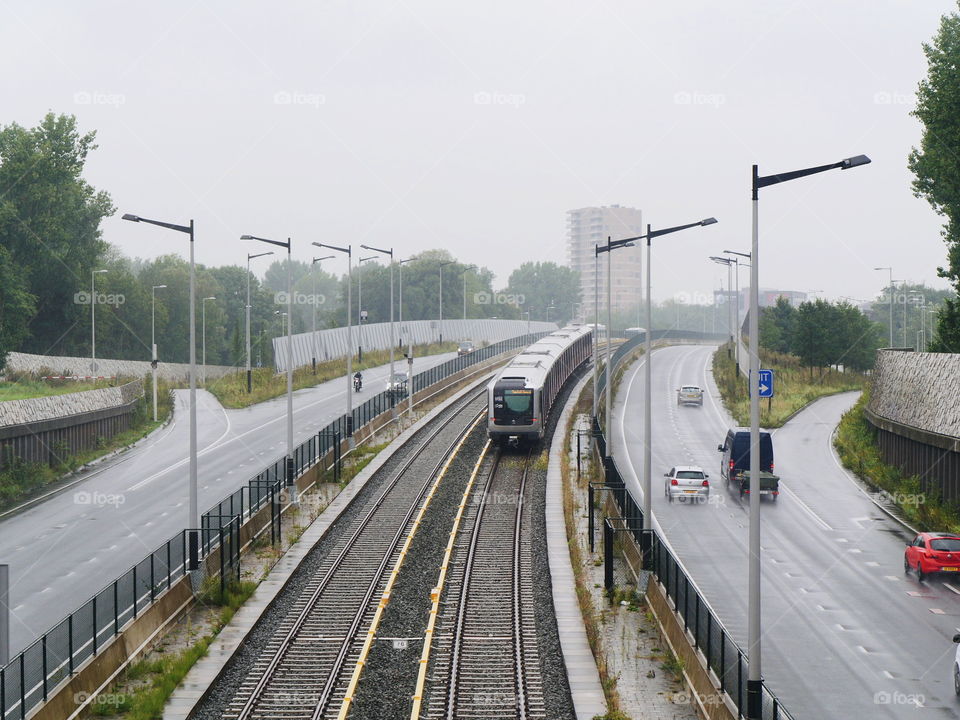 Test drive of a new subway system in Amsterdam.