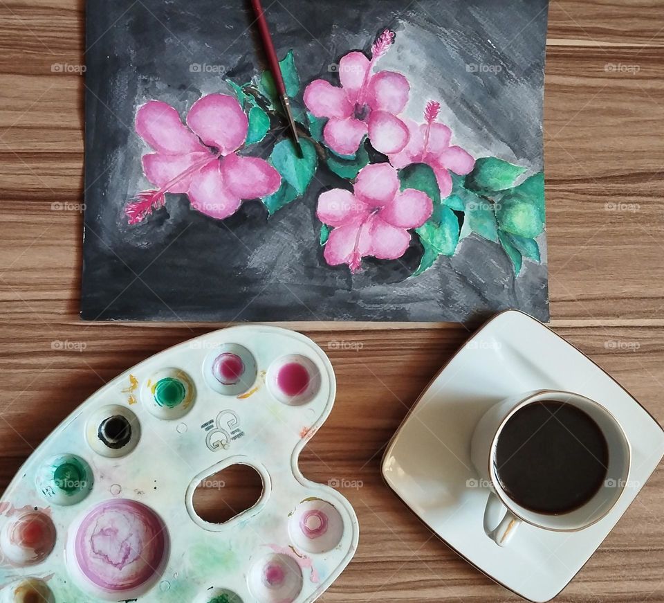 Love desk 
In this time of ups and downs, please wait a moment for me to offer you a cup of bitter coffee and  I will accompany you a flower branch of kindness with love.