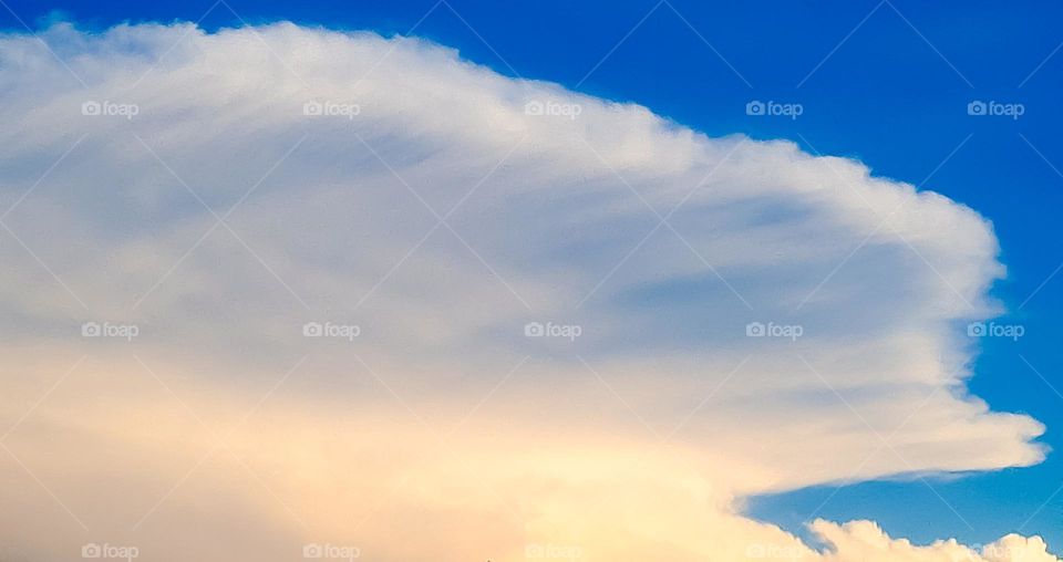 Beautiful formation of clouds in the blue sky.
