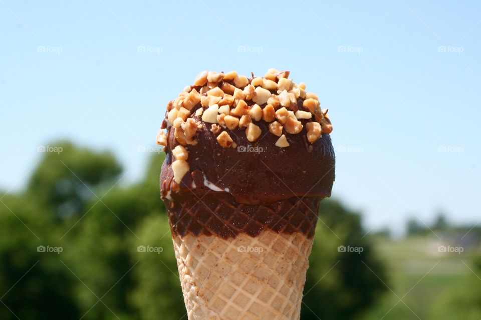 Ice cream drumstick outdoors