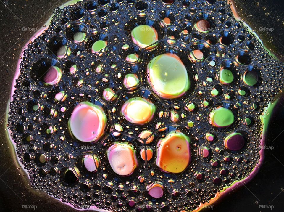 Bubbles in colourfull lights 