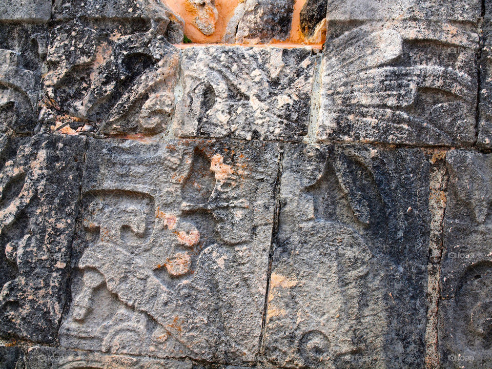mayan stone bas relief