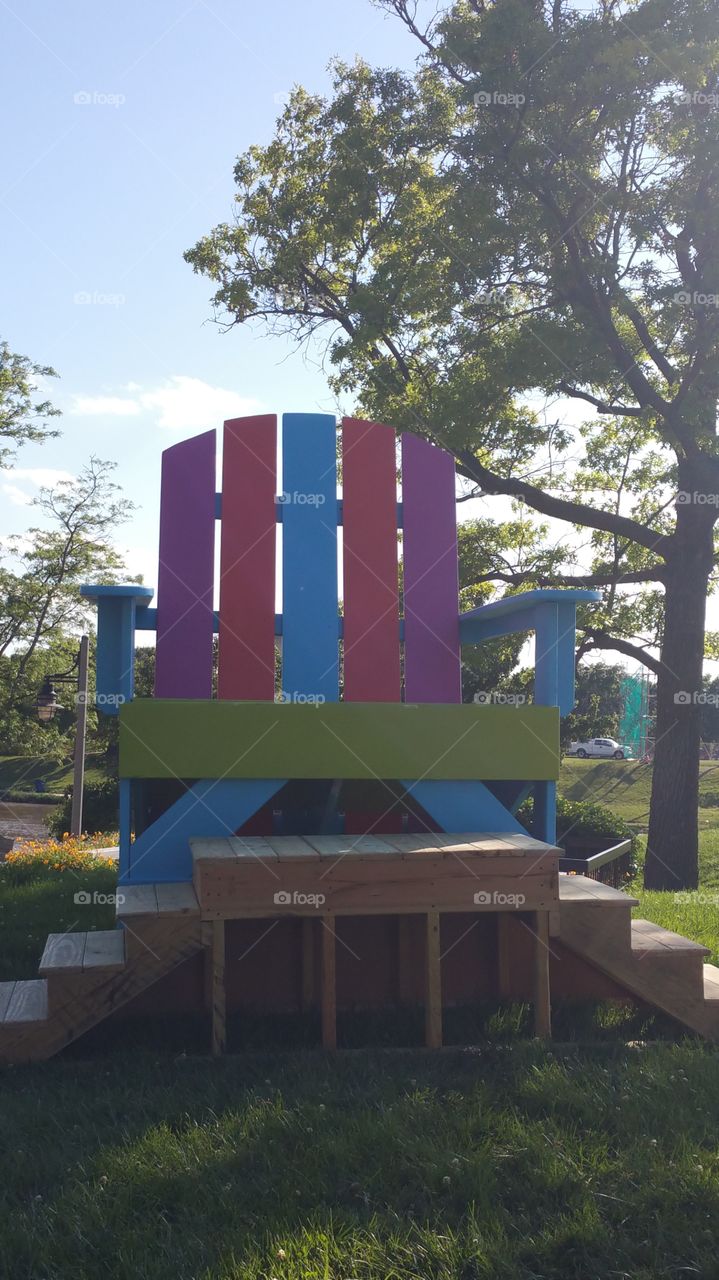 Giant wooden chair