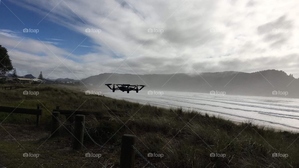 Drone on New Zealand beach - 2018 