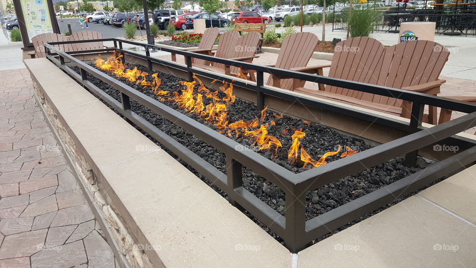 Outdoor fire pit at the plaza