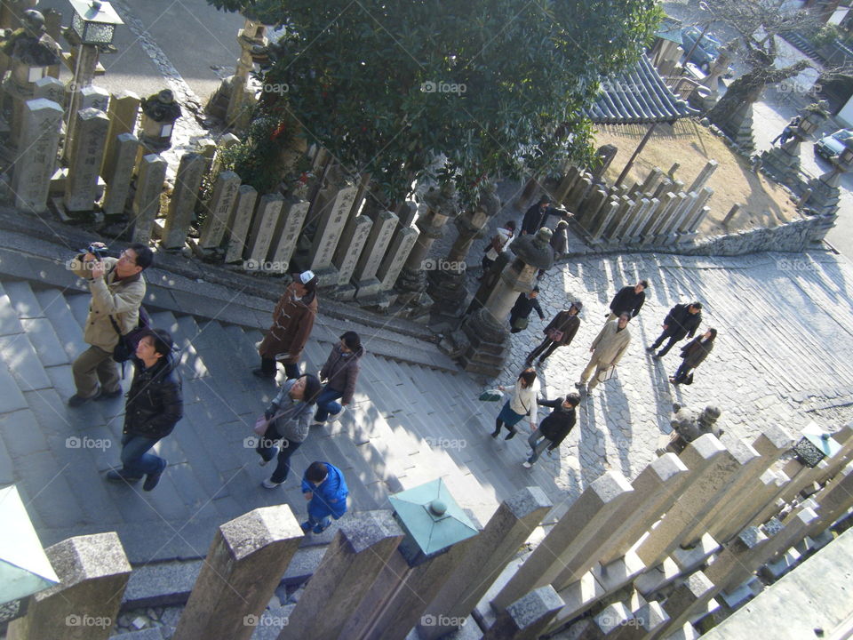 Walking to the temple