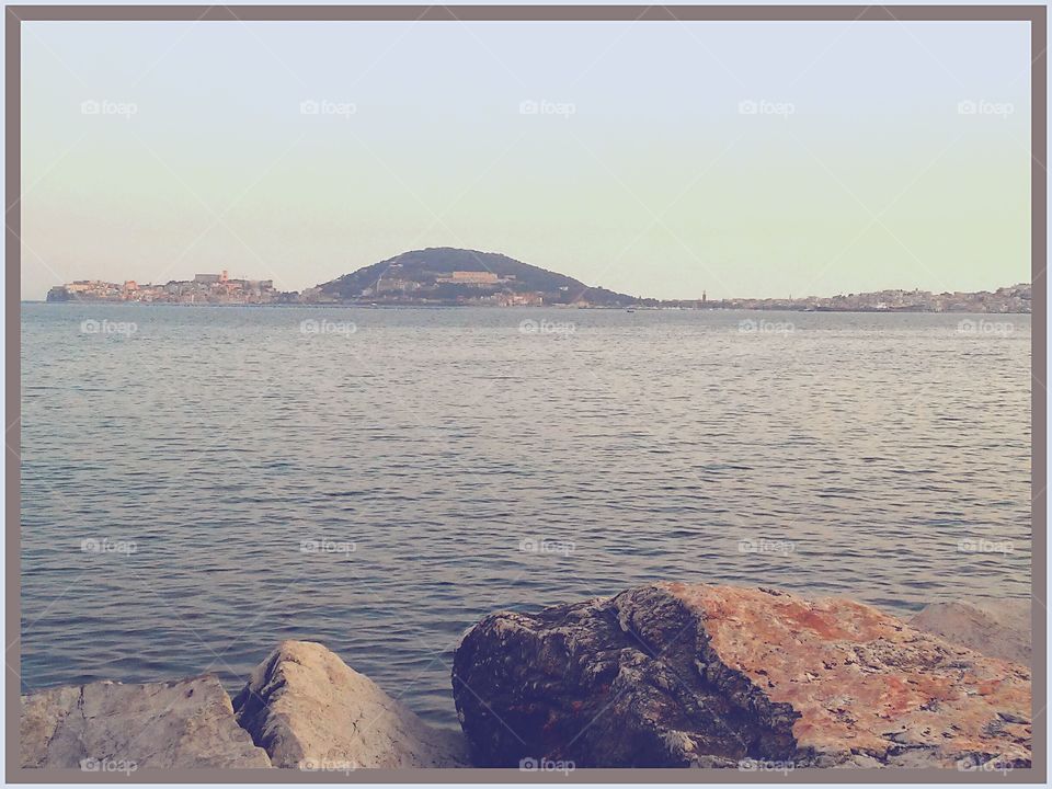 View of Gaeta. From the near town harbor.