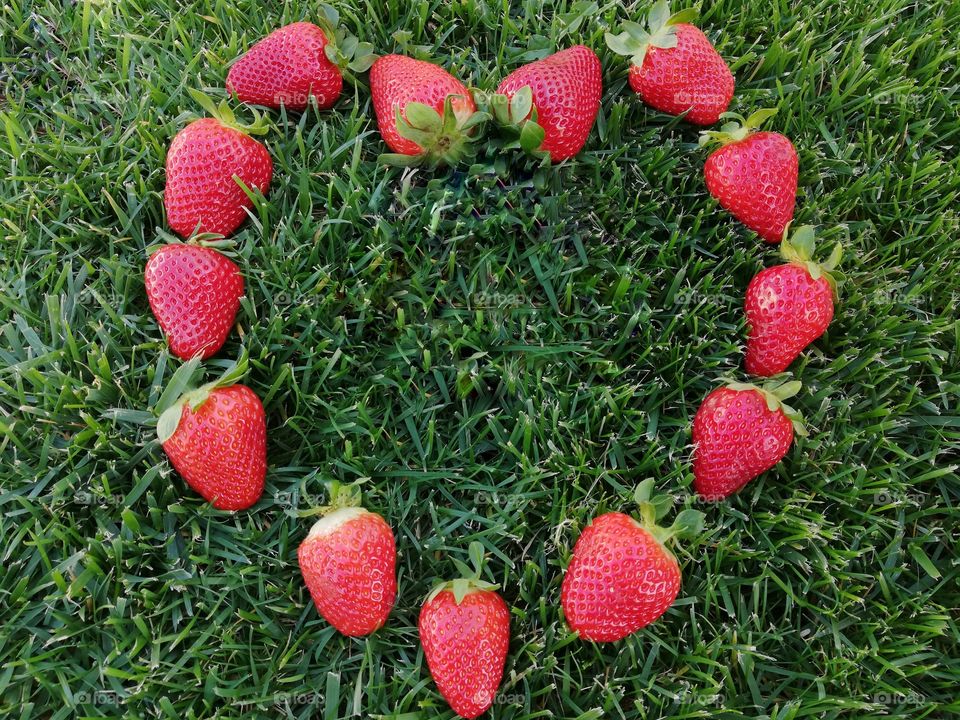 Heart with strawberries