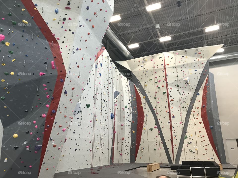 Empty climbing gym