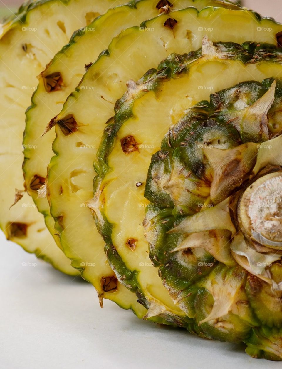Close-up of a pineapple slice