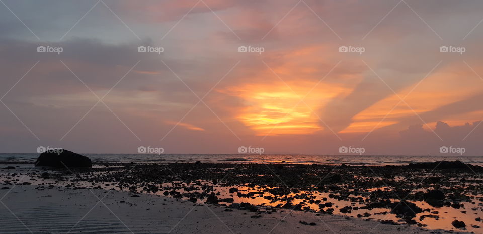 beautiful twilight color on a beach of Koh Samui (Thailand)