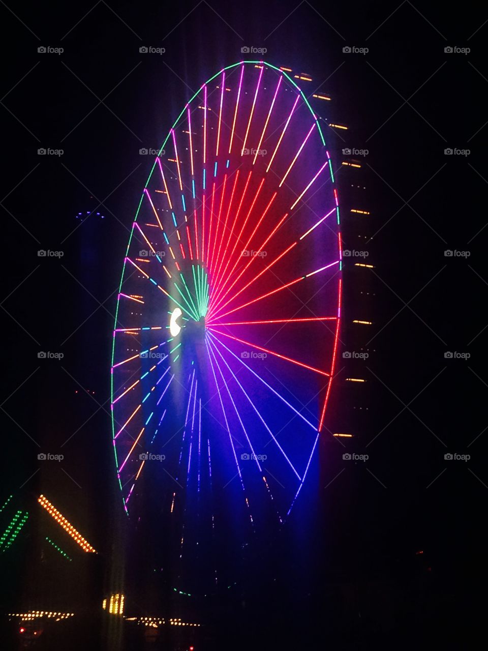 Ferris Wheel at Night . Ferris wheel at Cedar Point at Night