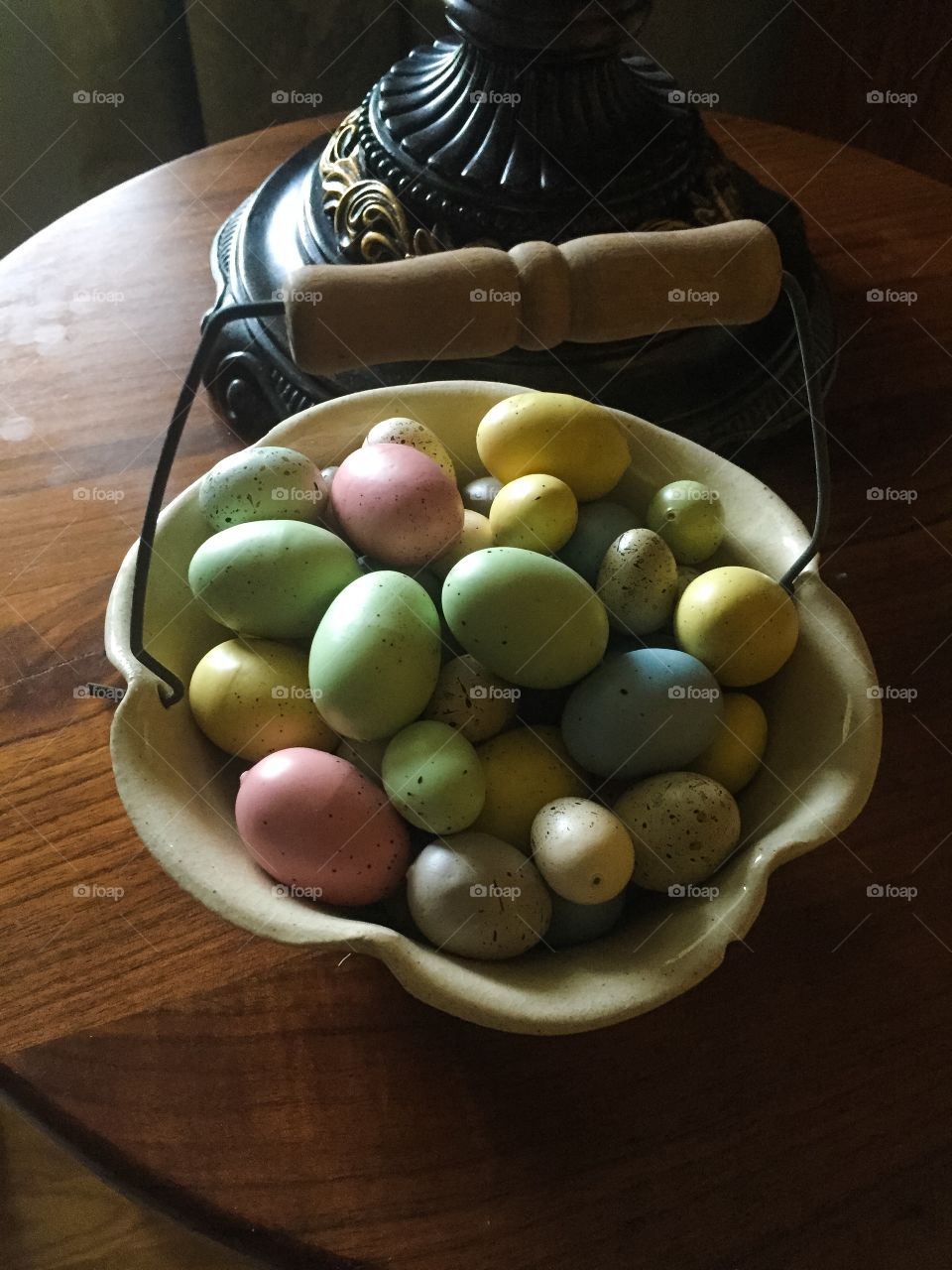 Baskets of Easter eggs