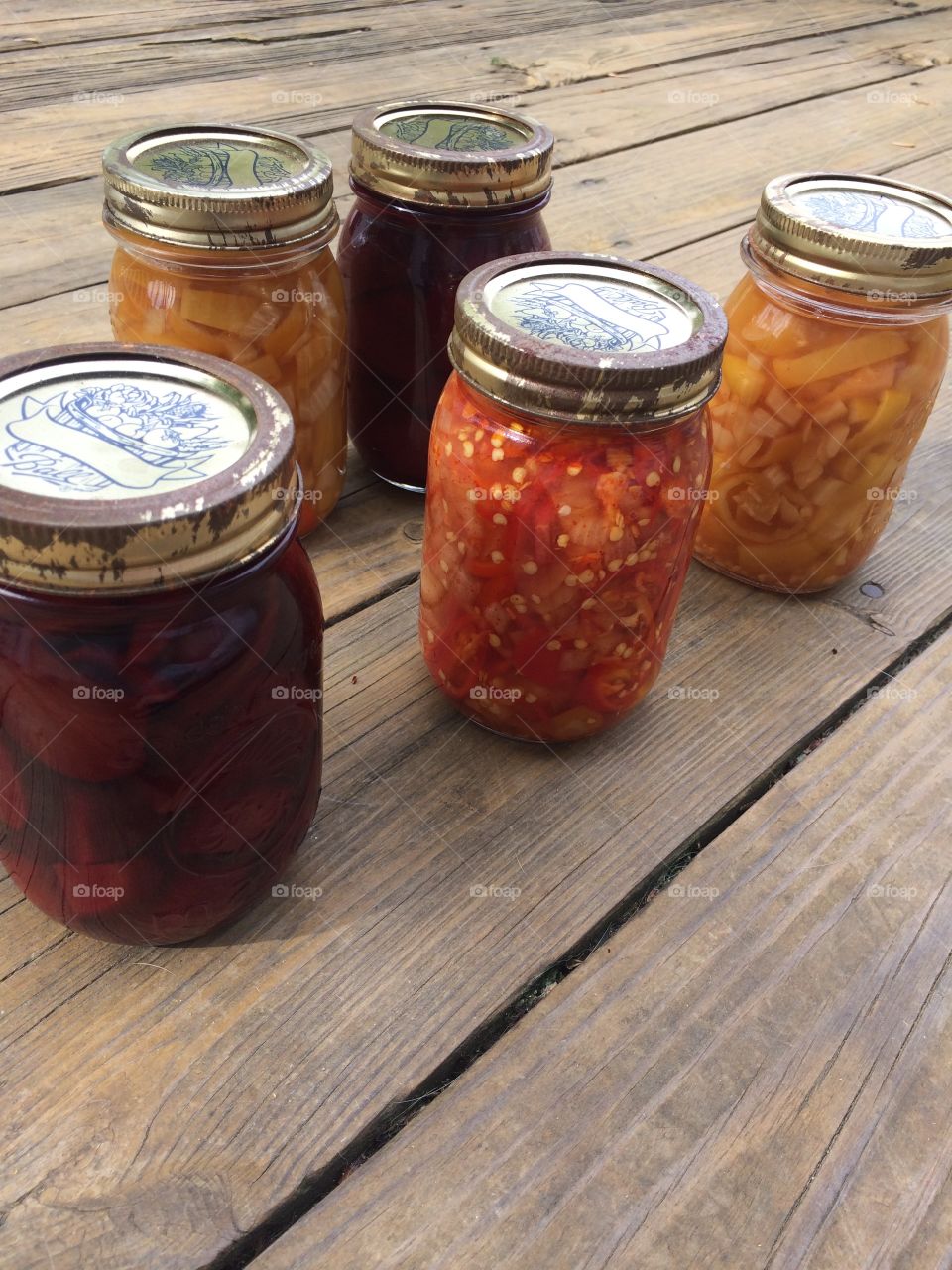 Canned beets and peppers 