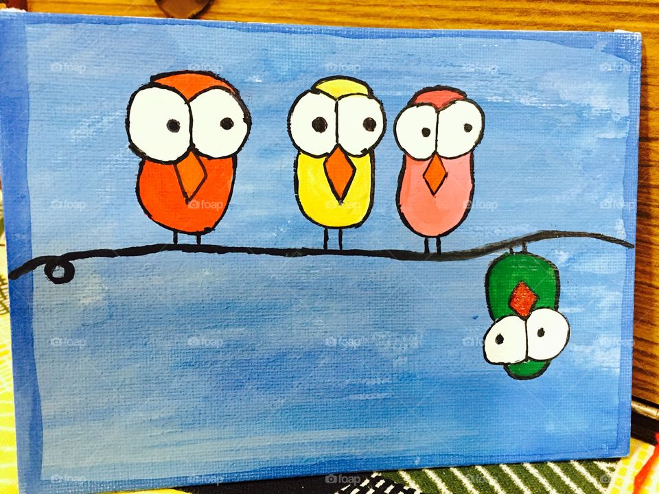 Birds, canvas