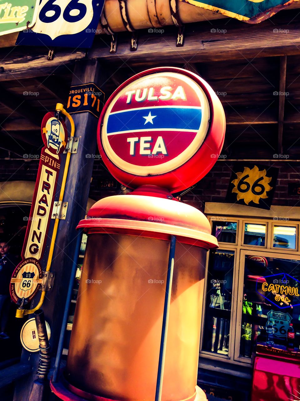 Texas Tea brand of gasoline sold exclusively in radiator springs at Disney's California adventure in Anaheim California. 