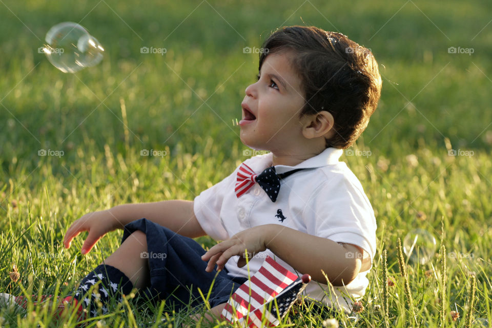 Toddler playing outdoors