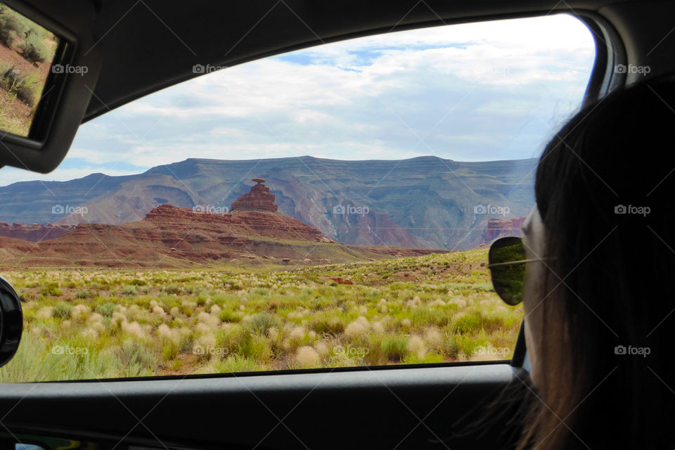 The magic atmosphere around me at Mexican hat,UTAH
Looking out from the car 