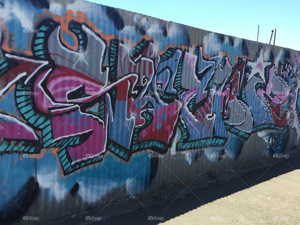 Street art graffiti pink