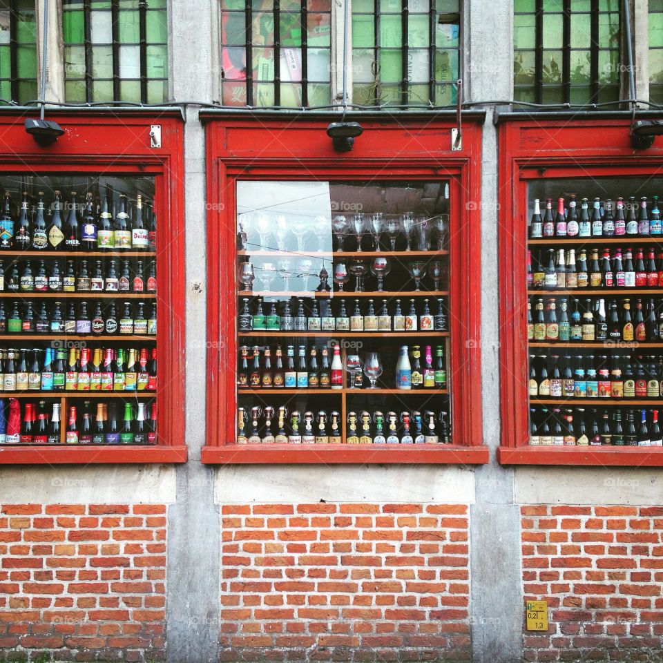 Window with bottles 