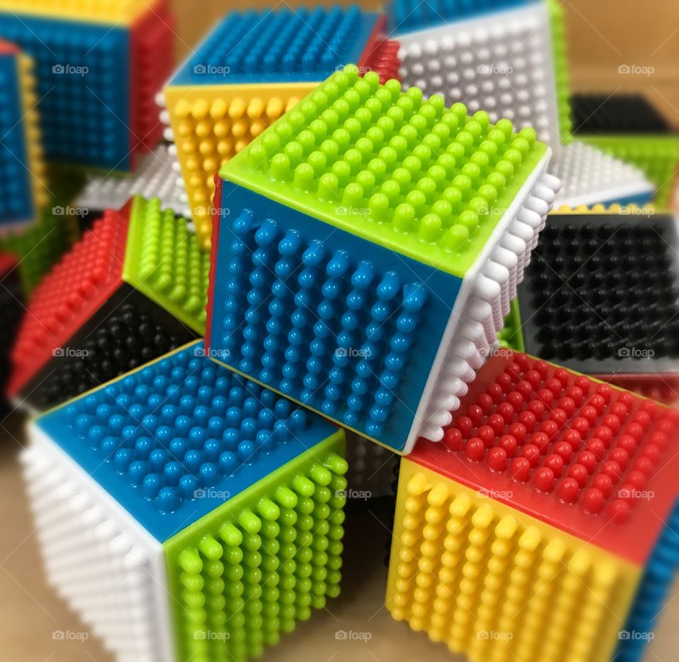 Colourful sticky toy building blocks